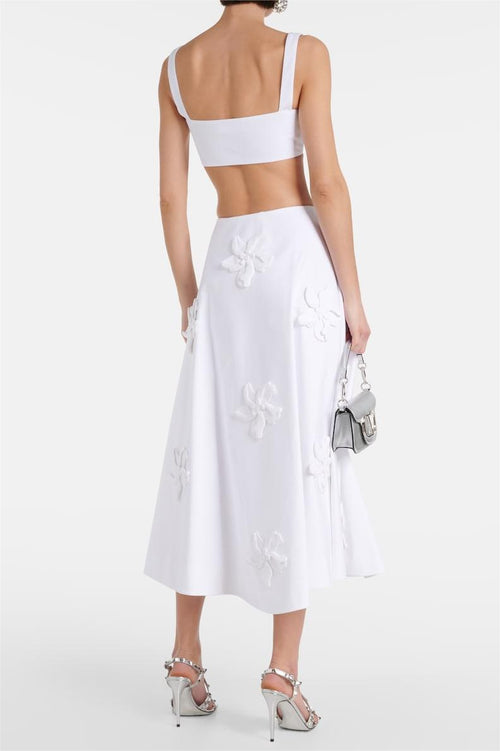 3D Floral High Waist Pocket Skirt Flowering Girl