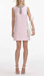 Adelle Pink Sequin Boucle Mini Dress Flowering Girl