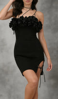 Filippa Black Spaghetti Flower Mini Dress Flowering Girl