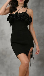 Filippa Black Spaghetti Flower Mini Dress Flowering Girl
