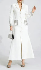 Simona White Diamond Embellished Maxi Dress Flowering Girl