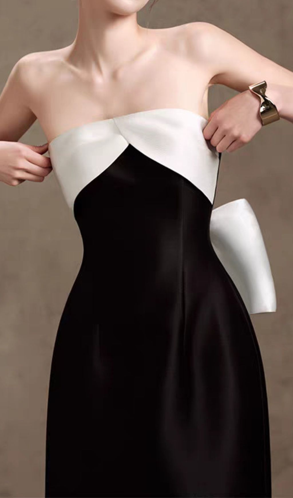 Hamlet Black Strapless Bow Midi Dress Flowering Girl