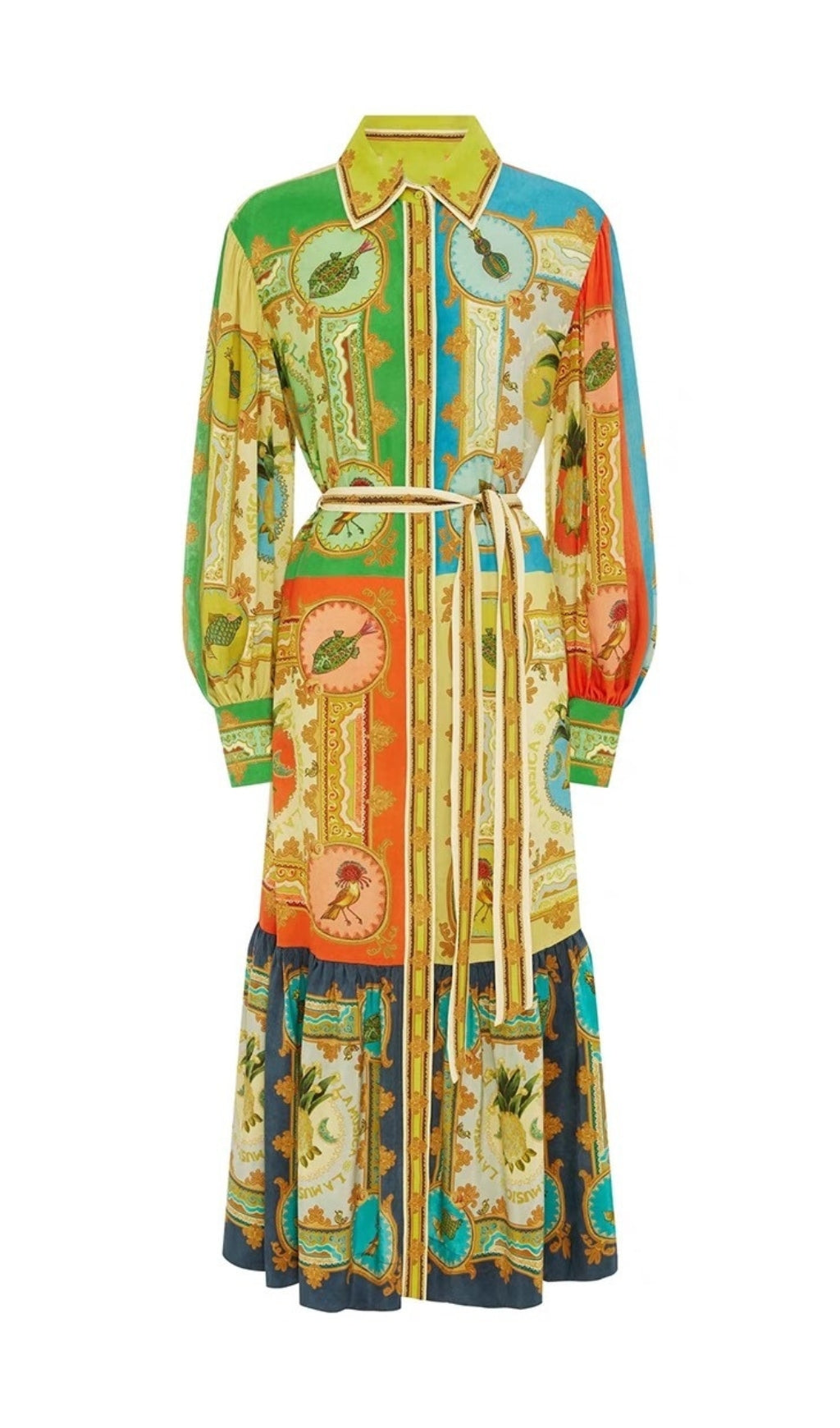 Eliseo Printed Long Sleeve Midi Dress Flowering Girl