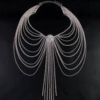 Carrick Crystal Body Chain Skirt In Silver Flowering Girl