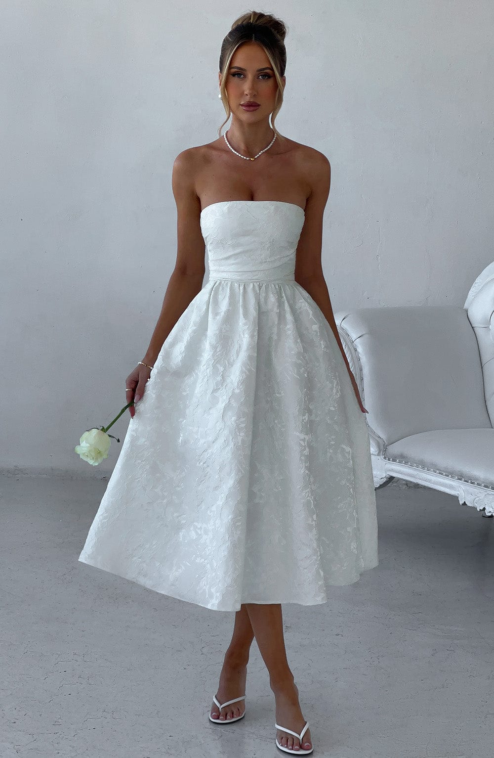 Saoirse Midi Dress - Ivory Flowering Girl