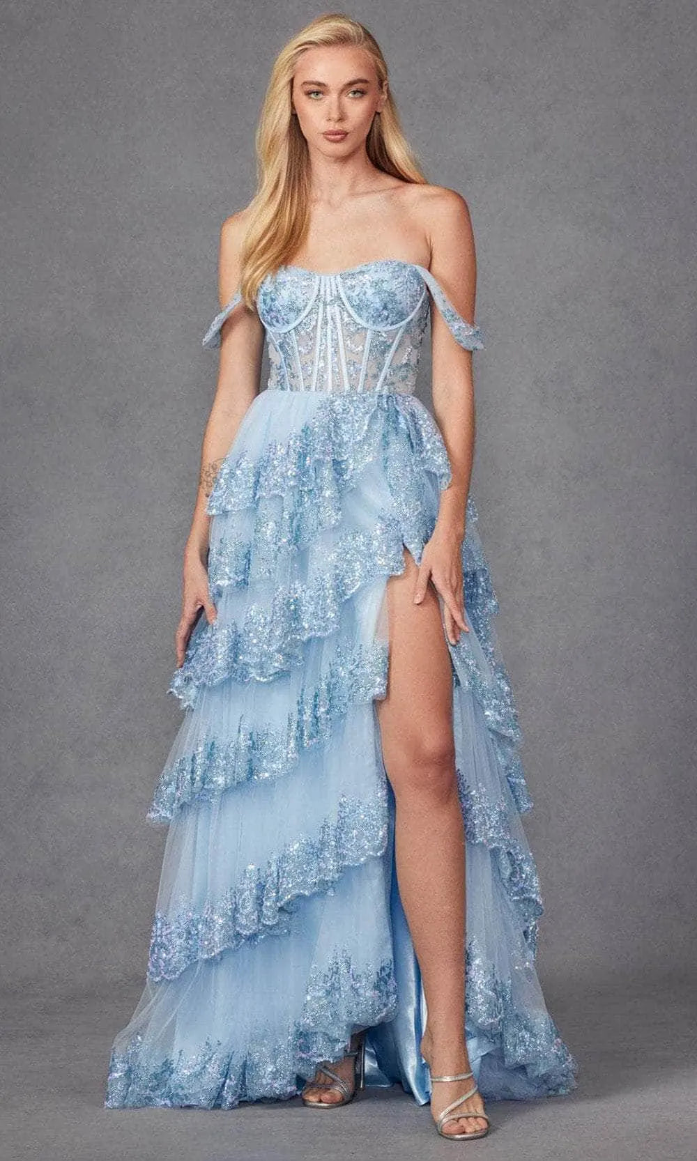 Juliet Dresses - Sequin Lace Sweetheart Prom Gown Flowering Girl