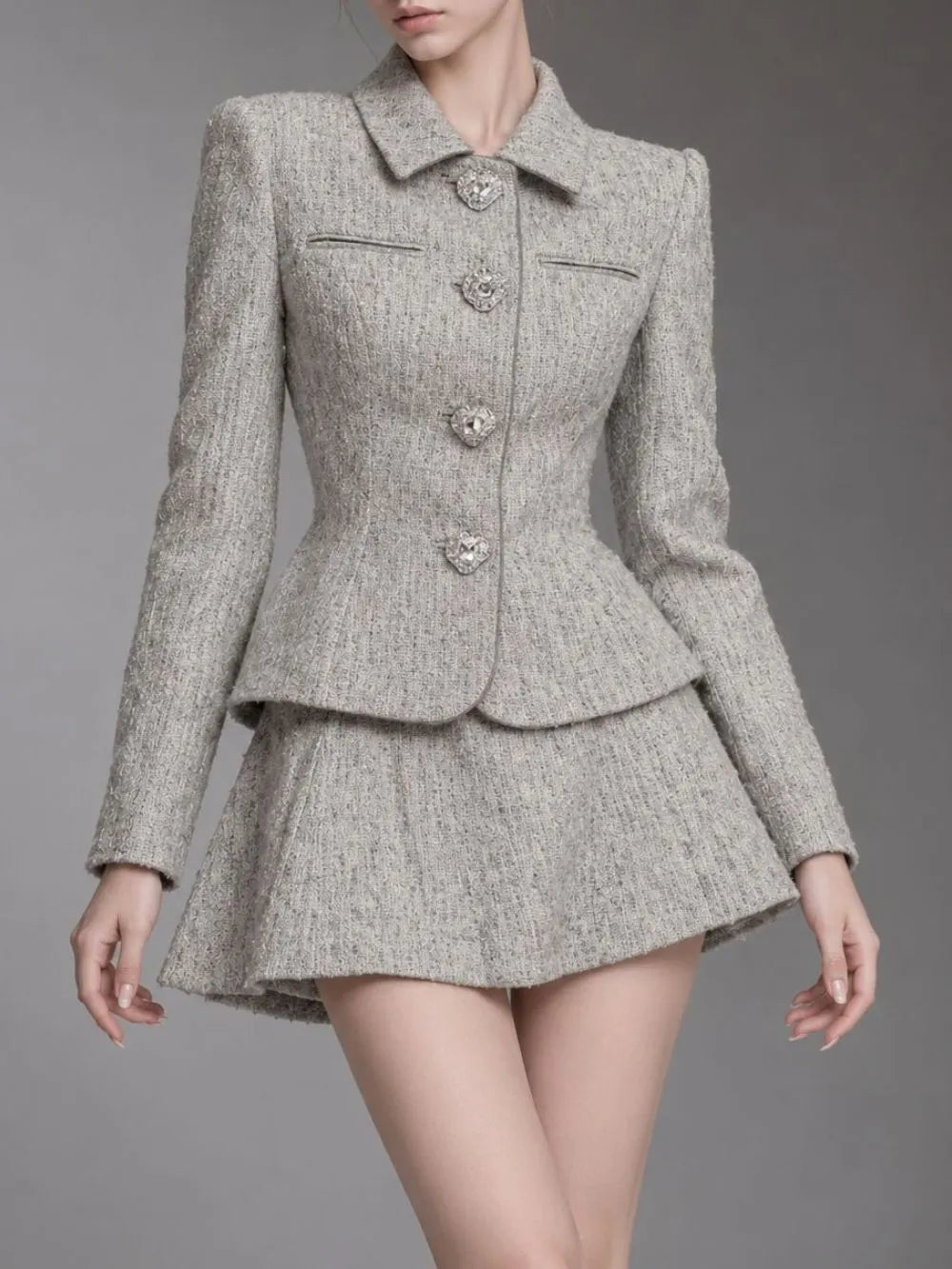 Mizuki Grey Two-Piece Set Flowering Girl