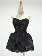 Lace Embroidered Bandeau Sleeveless Dress Flowering Girl