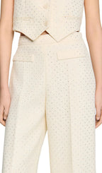 Tweed Rhinestone Trousers Flowering Girl