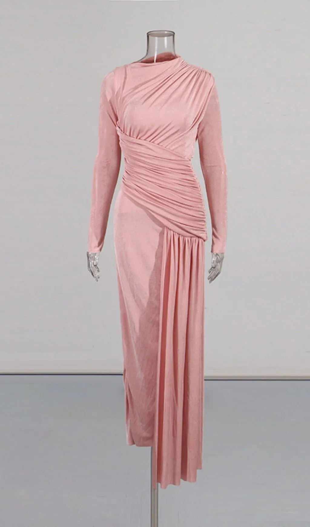 Leoni Long Sleeve Ruched Maxi Dress Flowering Girl
