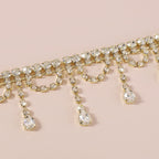 Gold Rhinestone Tassel Claw Chain Flowering Girl