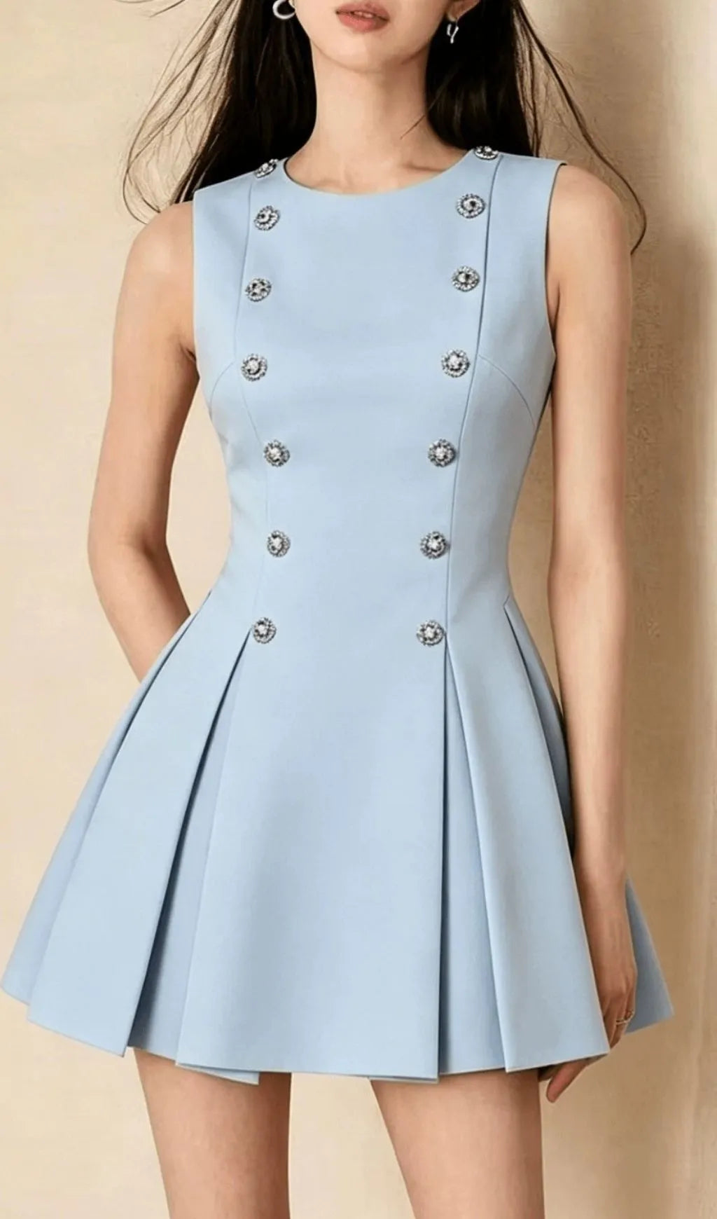 Kim Blue Sleeveless Mini Dress Flowering Girl