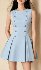 Kim Blue Sleeveless Mini Dress Flowering Girl