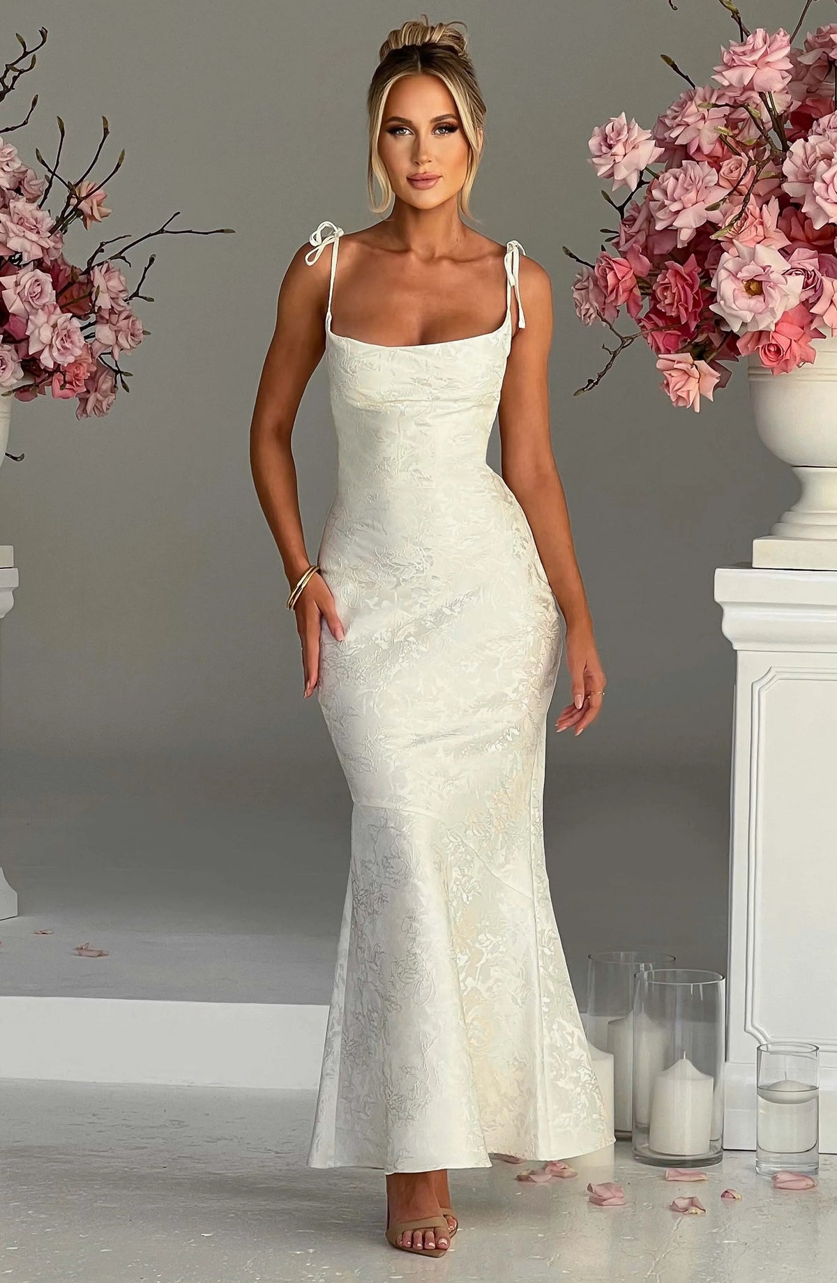 Whitney Maxi Dress - Ivory Flowering Girl