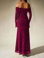 Sprinkled Strapless Long-Sleeved Maxi Dress Flowering Girl