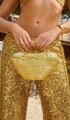 Raxelyn Gold Sculpted Grid Bag Flowering Girl