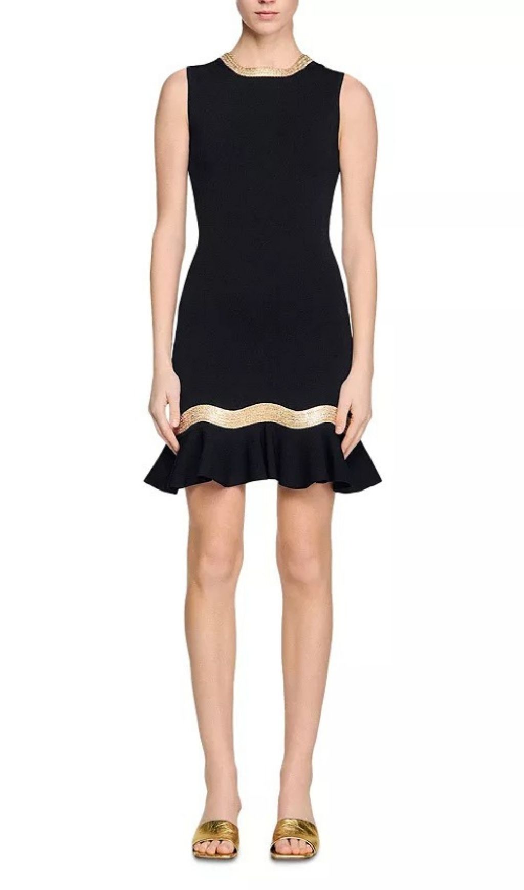 Ophira Metal Chain Trim Knit Short Dress Flowering Girl