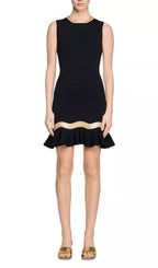 Ophira Metal Chain Trim Knit Short Dress Flowering Girl