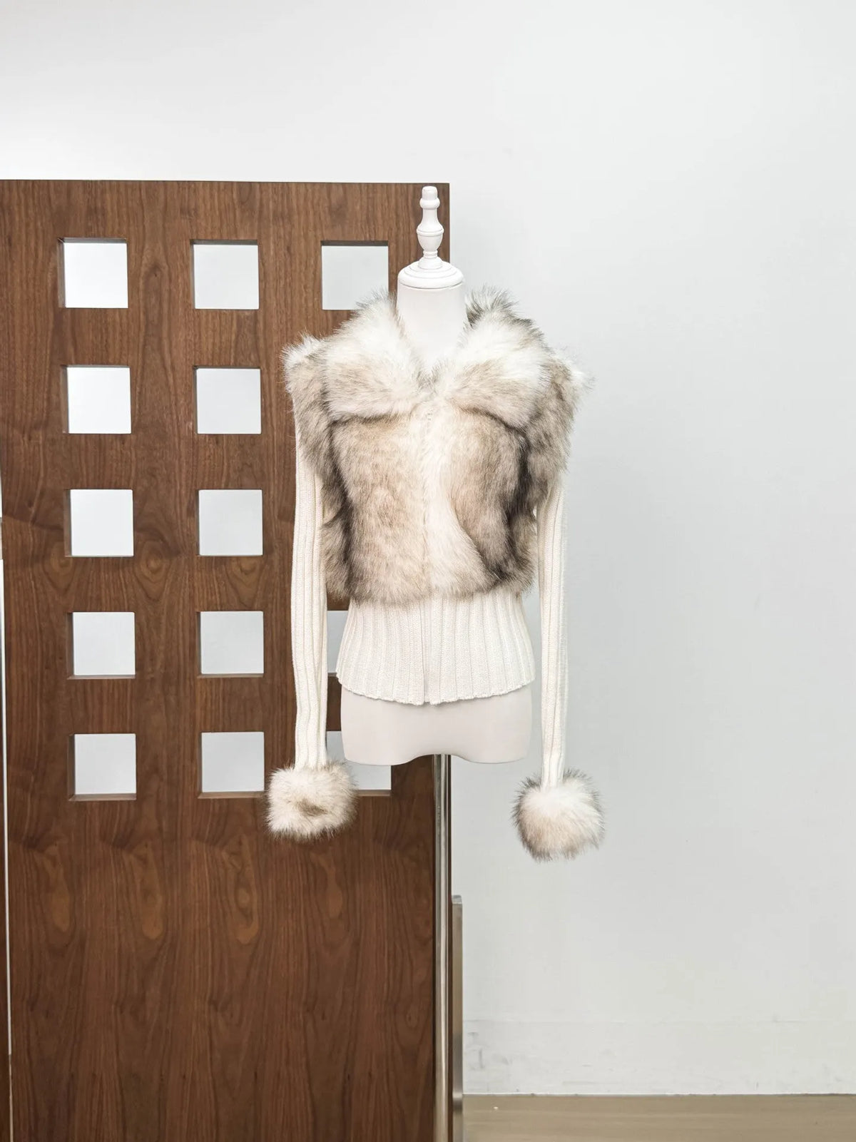 Geraldine Faux Fur Knit Coat Flowering Girl
