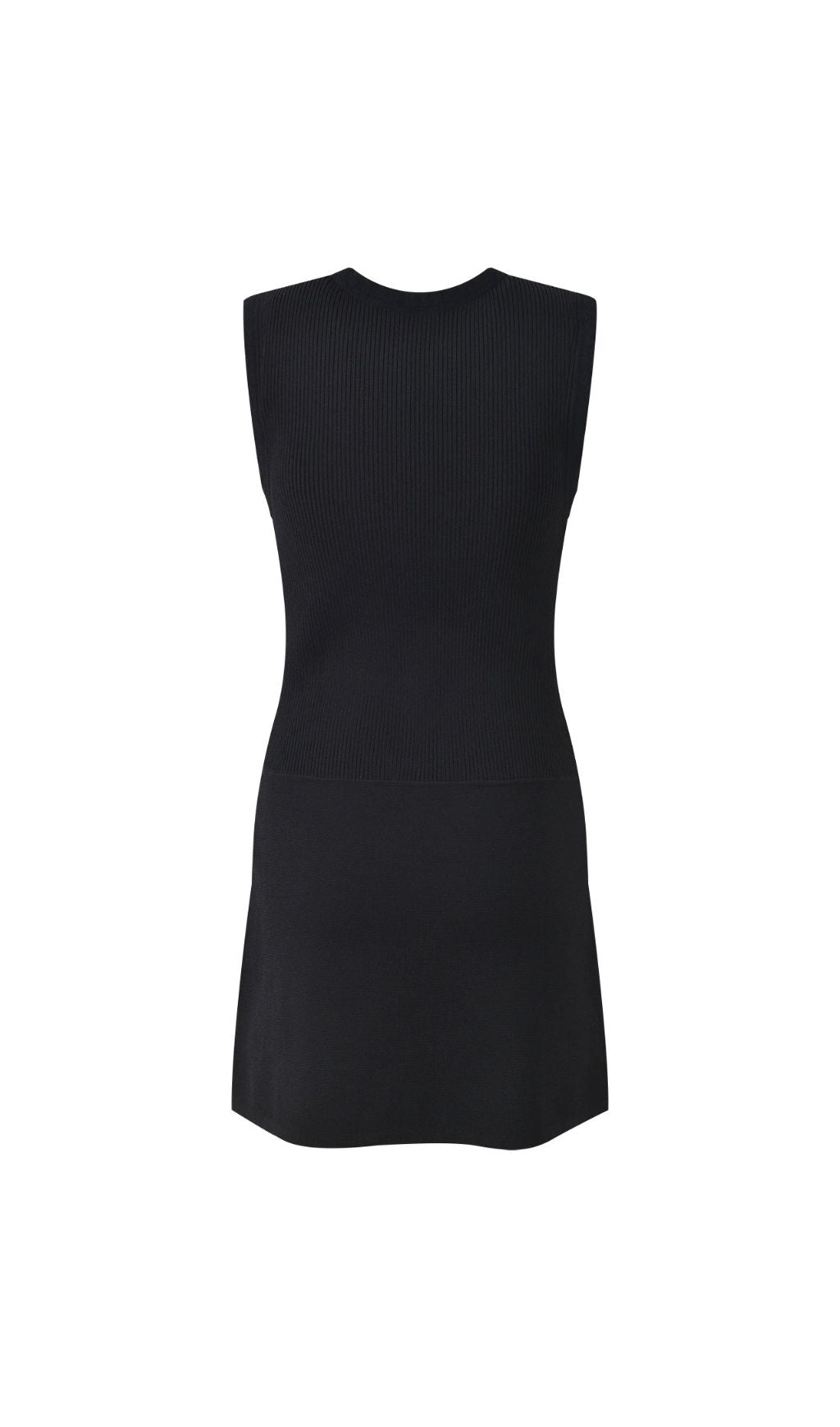 Round Neck Rib Knit Mini Dress Flowering Girl
