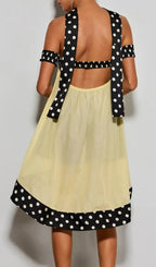 Velvandis Off Shoulder Dot Mini Dress Flowering Girl