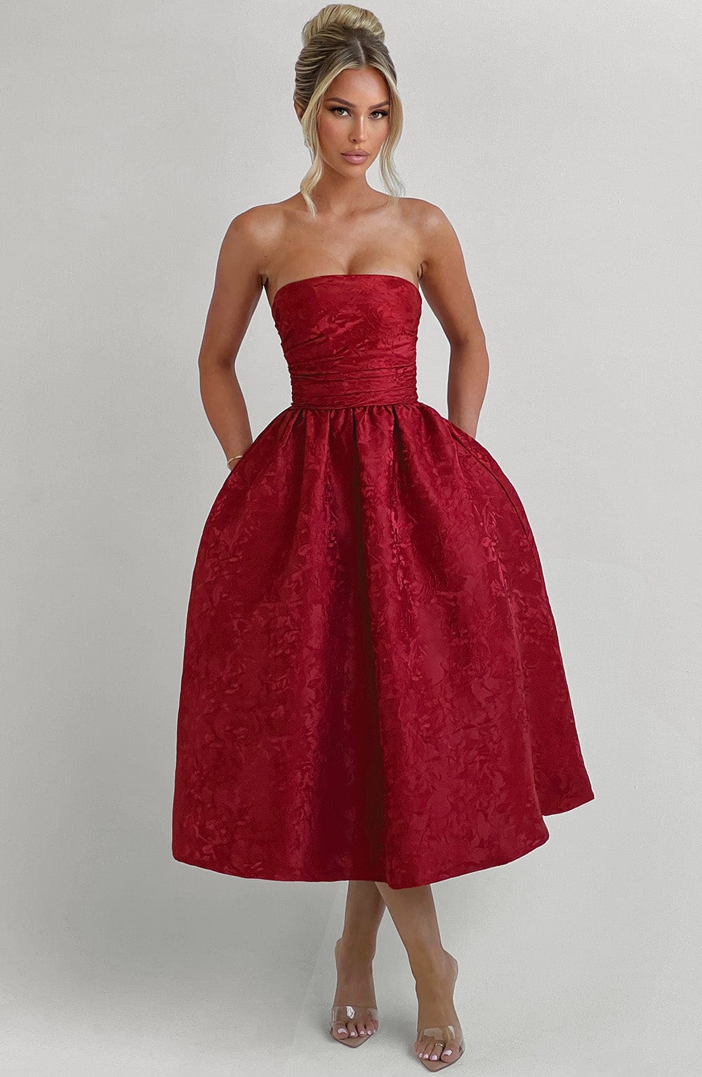 Saoirse Midi Dress - Red Flowering Girl