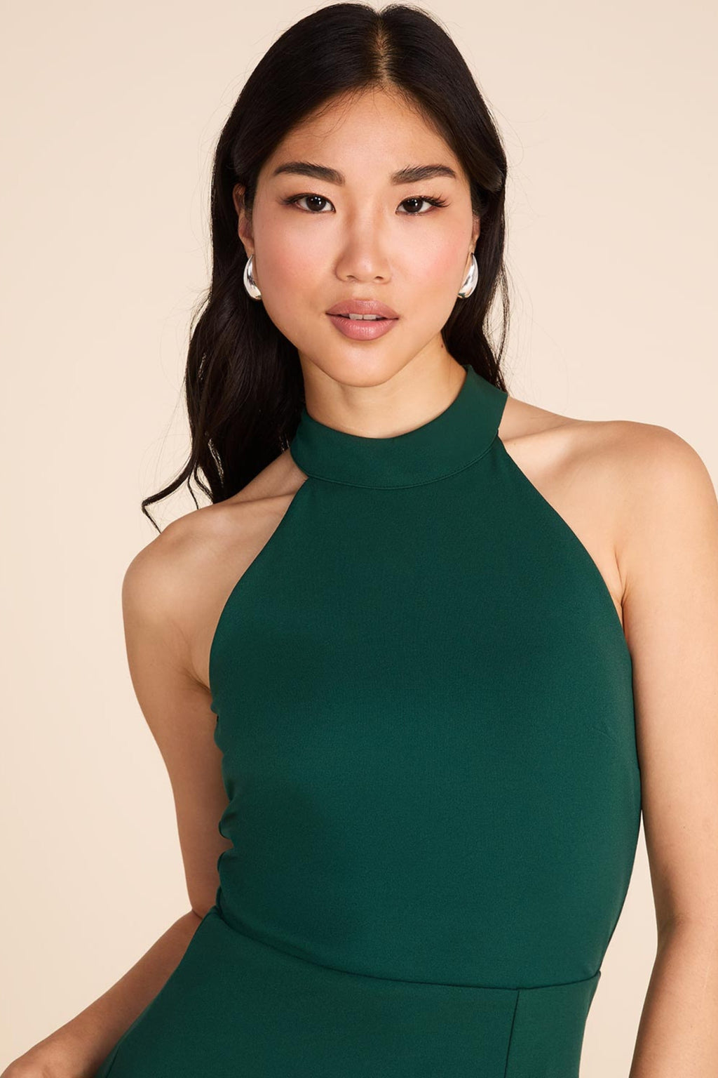 Mock Neck Sleeveless Gown With Front Slit Flowering Girl