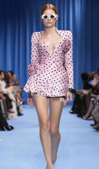 Polka Dots Short Printed Dress Flowering Girl