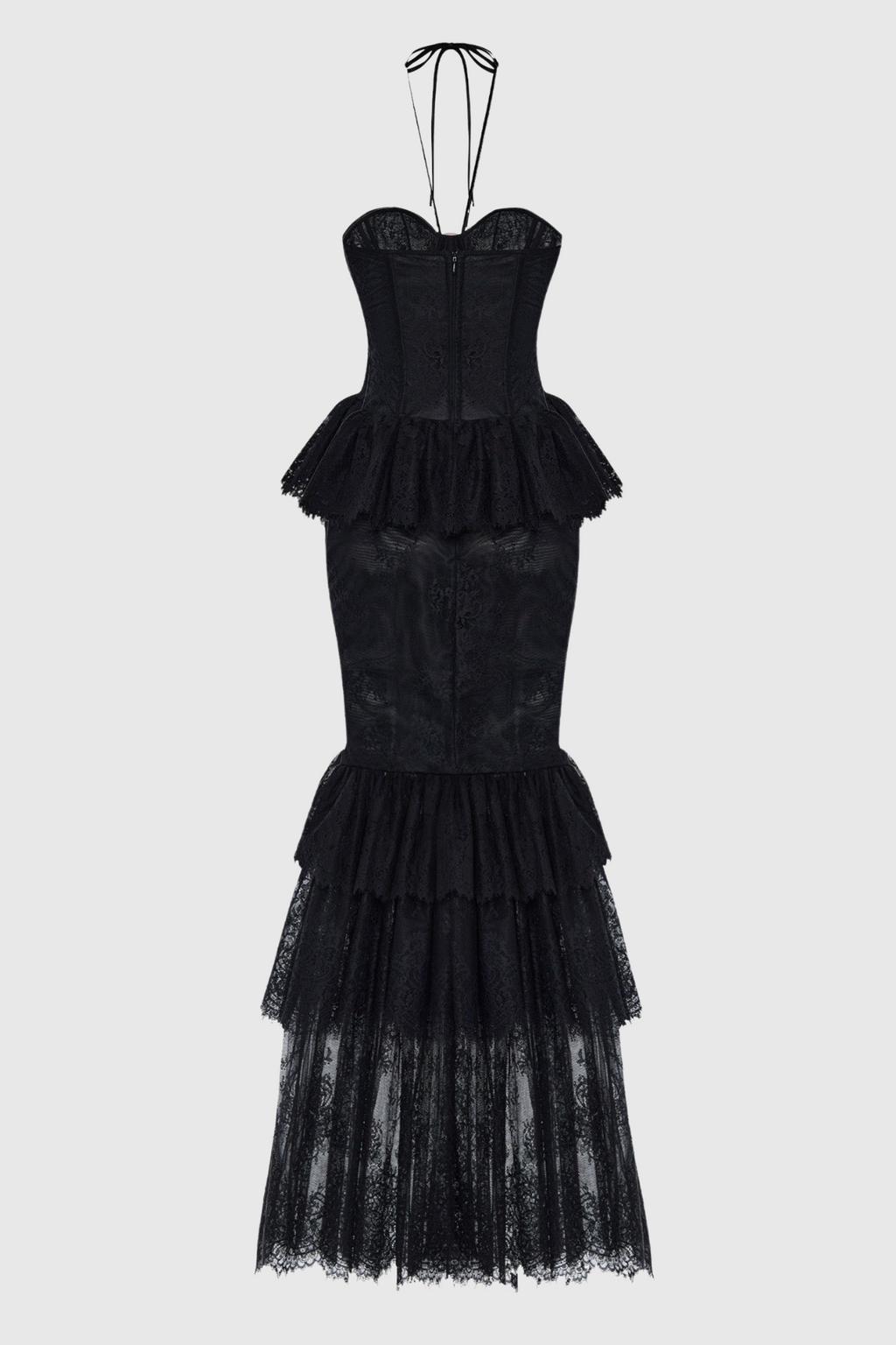 Adalira Halter Flower Lace Corset Maxi Dress Flowering Girl
