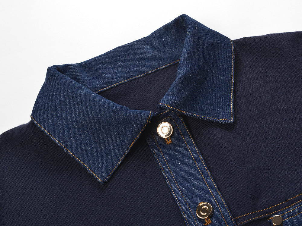 Denim Detail Cardigan Flowering Girl
