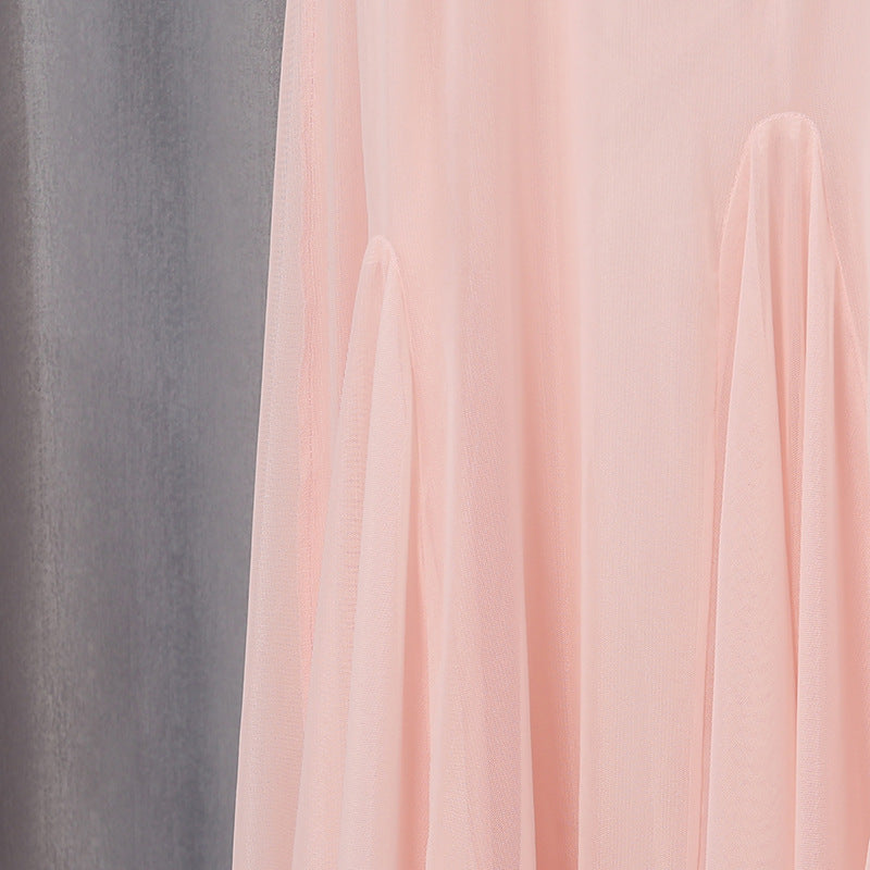 Pale Pink Lightweight Jersey Mermaid Gown Flowering Girl