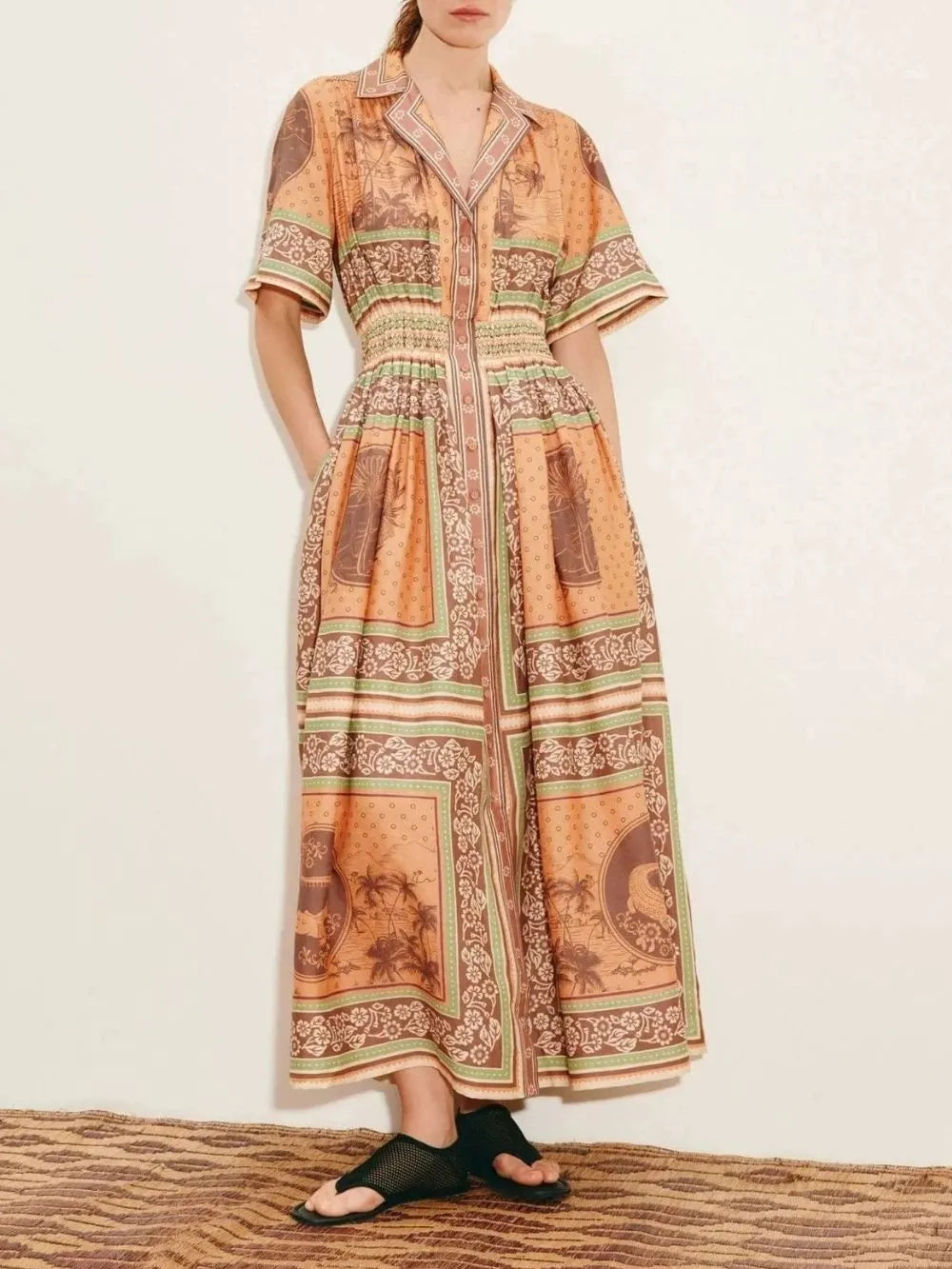 Kloe Printed Midi Dress Flowering Girl