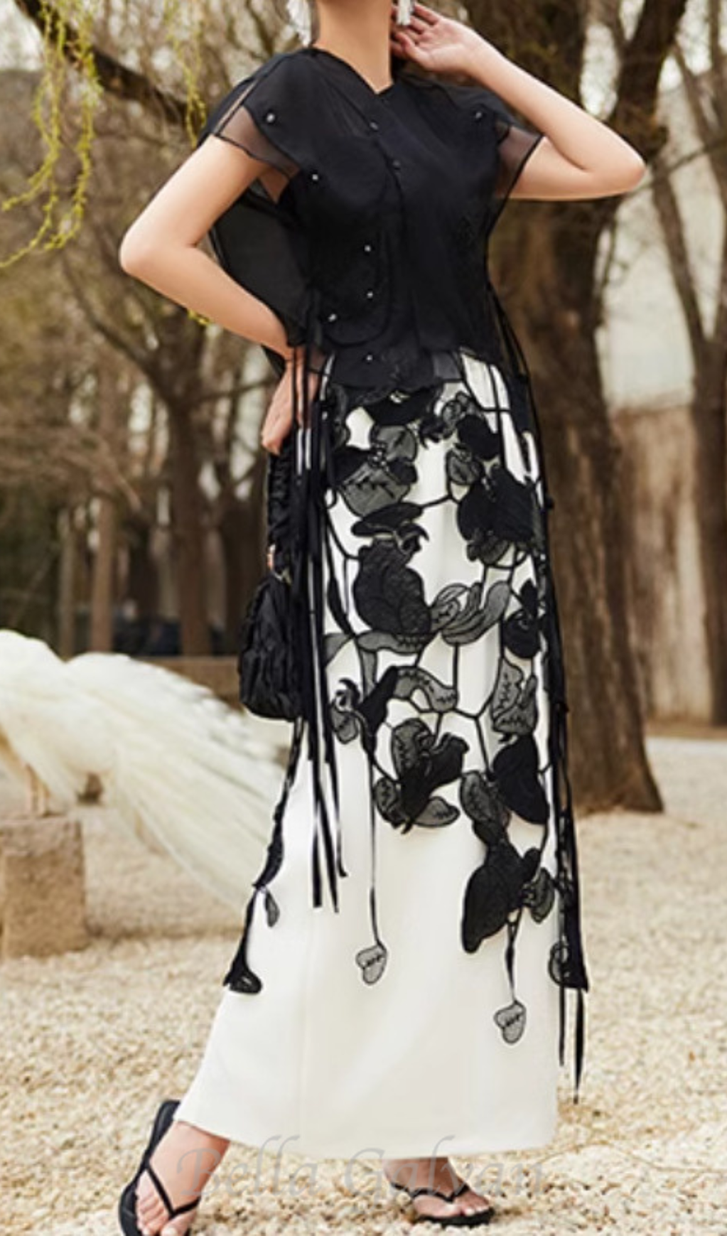 Hollow Out Embroidery Skirt Flowering Girl