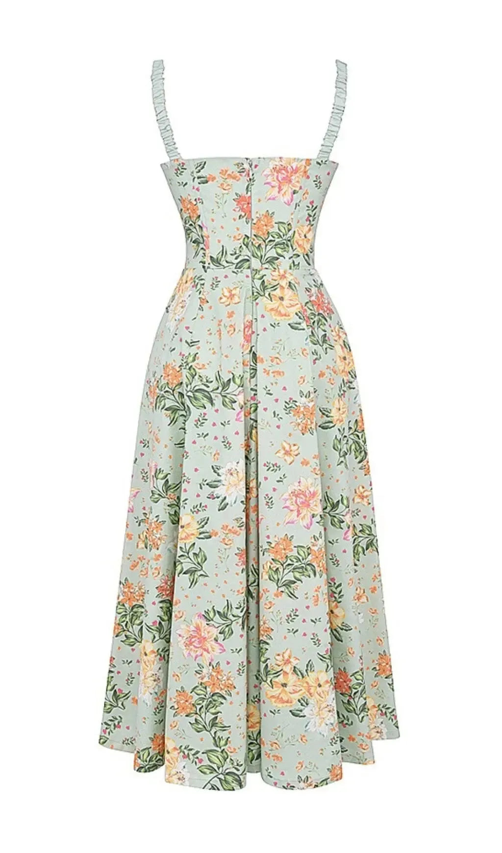 Light Jade Print Bustier Sundress Flowering Girl
