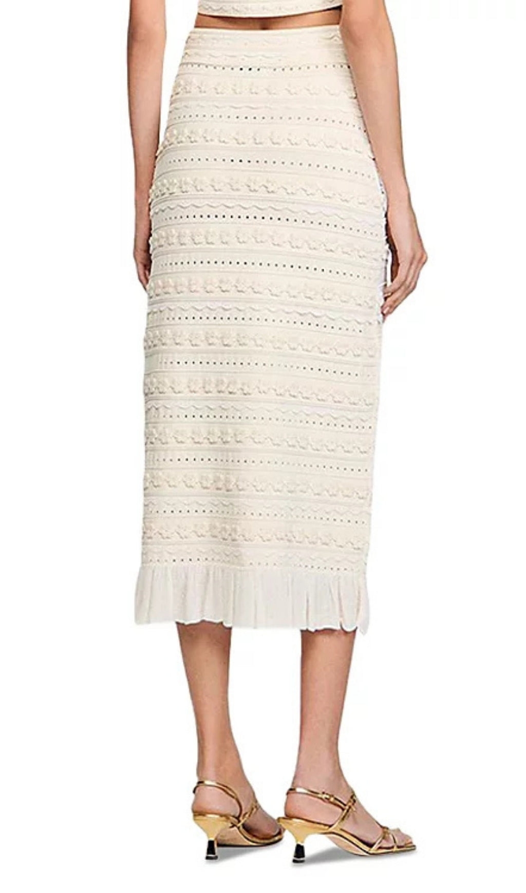 Crochet Trim Knit Skirt Flowering Girl