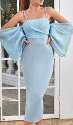 Esila Blue Off-Shoulder Midi Dress Flowering Girl
