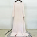 Blush Pink Long Sleeve Kaftan-Style Maxi Dress Flowering Girl