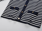 Striped Polo Cardigan Flowering Girl