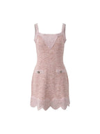 Madlaina Pink Knit Mini Dress Flowering Girl