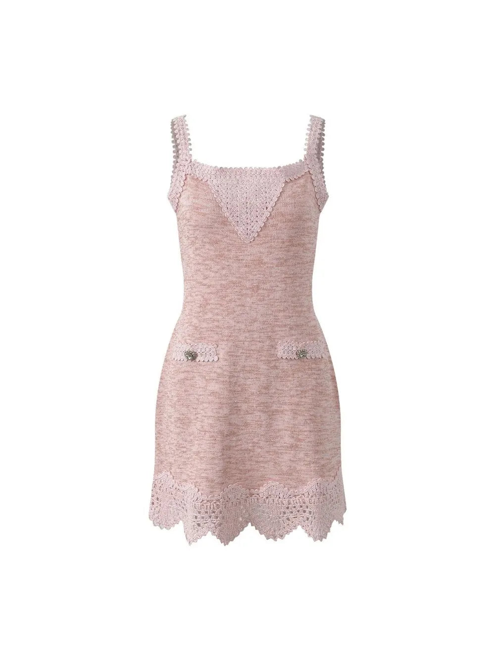 Madlaina Pink Knit Mini Dress Flowering Girl