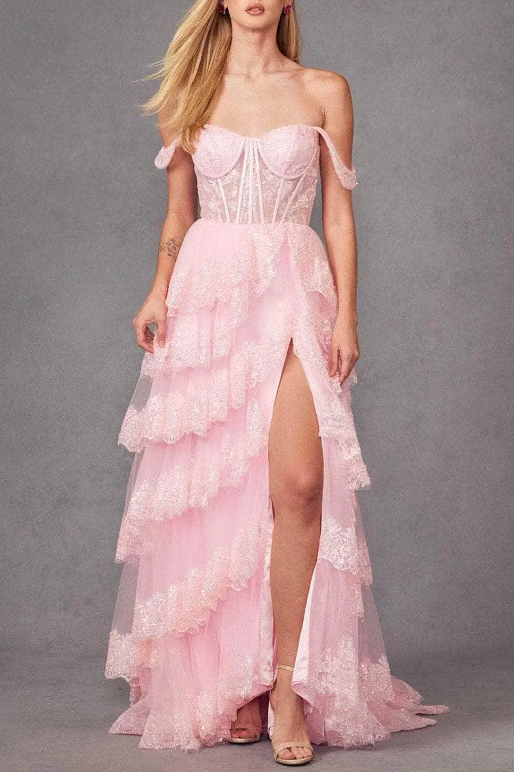 Juliet Dresses - Sequin Lace Sweetheart Prom Gown Flowering Girl