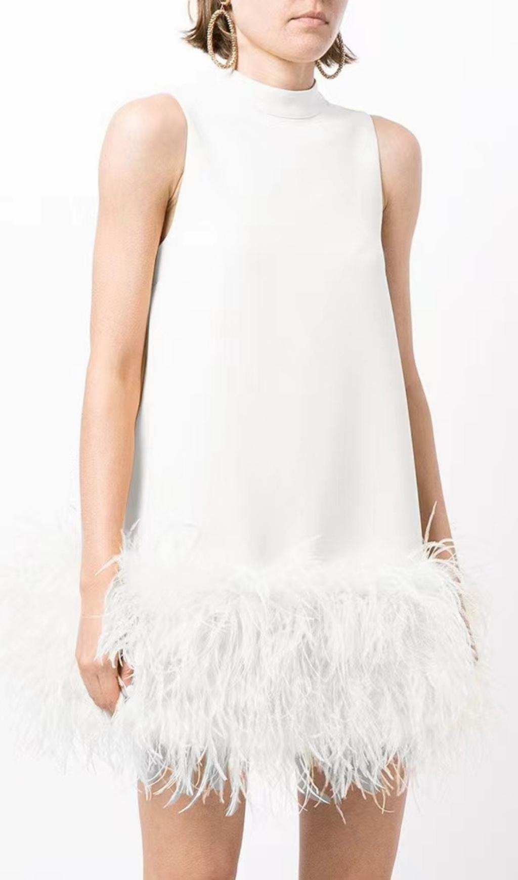 Feather Mini Dress Flowering Girl