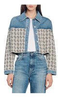 CORDOUE LOGO JACQUARD DENIM CROPPED JACKET Flowering Girl