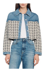CORDOUE LOGO JACQUARD DENIM CROPPED JACKET Flowering Girl