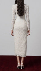 Gaia Sheath V-Neck Lace Midi Dress Flowering Girl