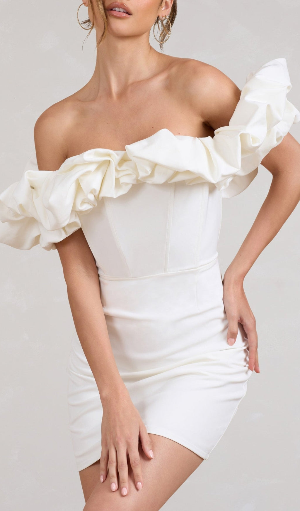 Satin Ruffle Strapless Dress Flowering Girl