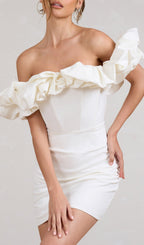 Satin Ruffle Strapless Dress Flowering Girl