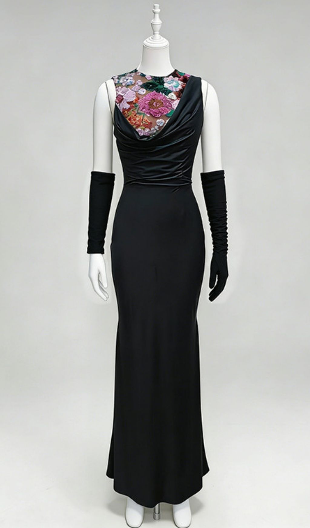 Keziah Black Flower Maxi Dress Flowering Girl