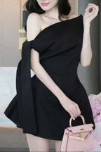 Calwa Asymmetric One Shoulder Flare Mini Dress Flowering Girl