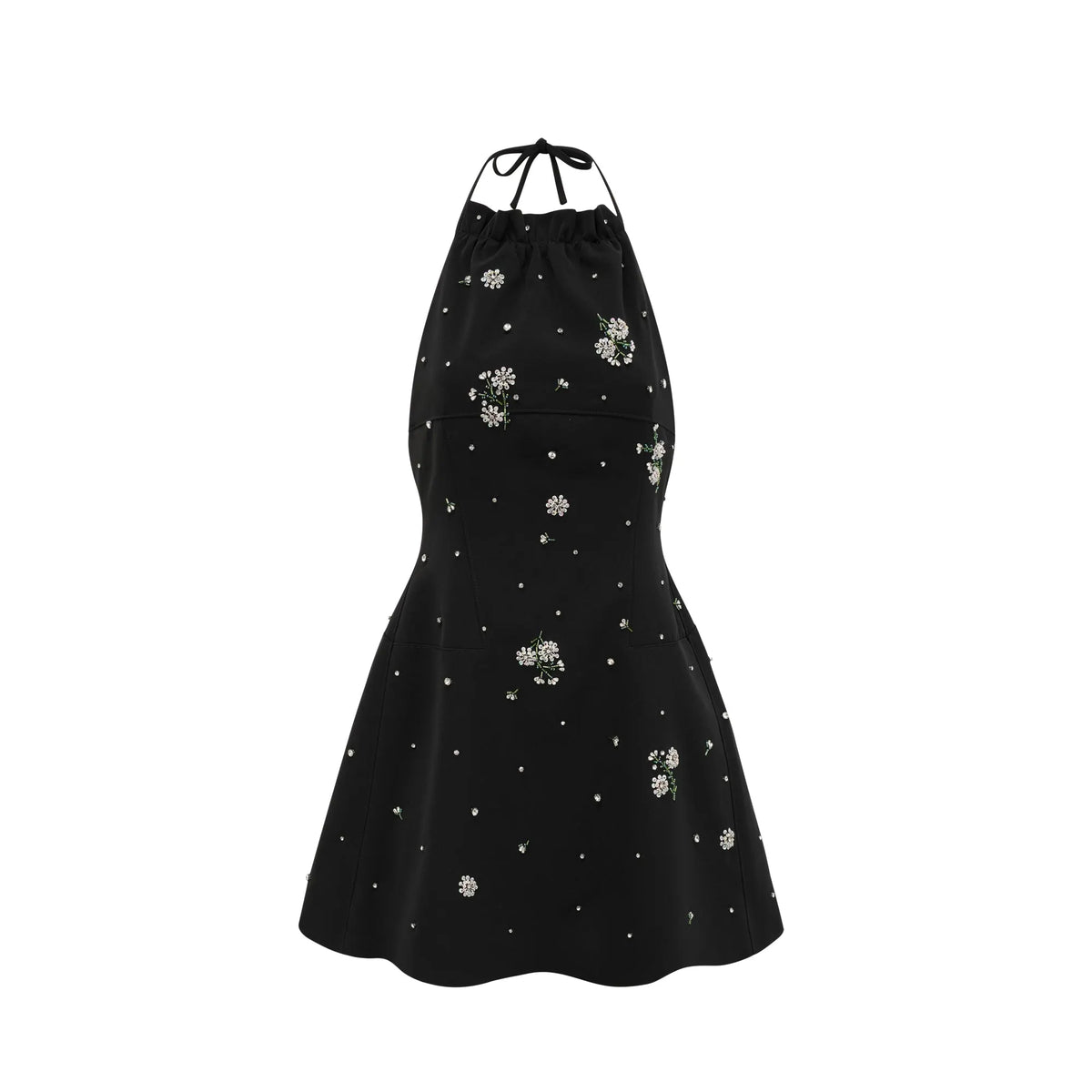 Ariane crystal-embellished scoop-back mini dress Flowering Girl
